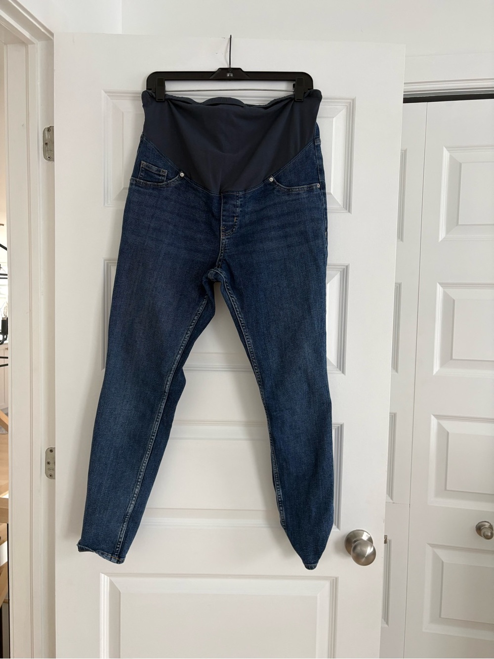 H&M Dark Blue Maternity Skinny Jeans with Stretch Panel